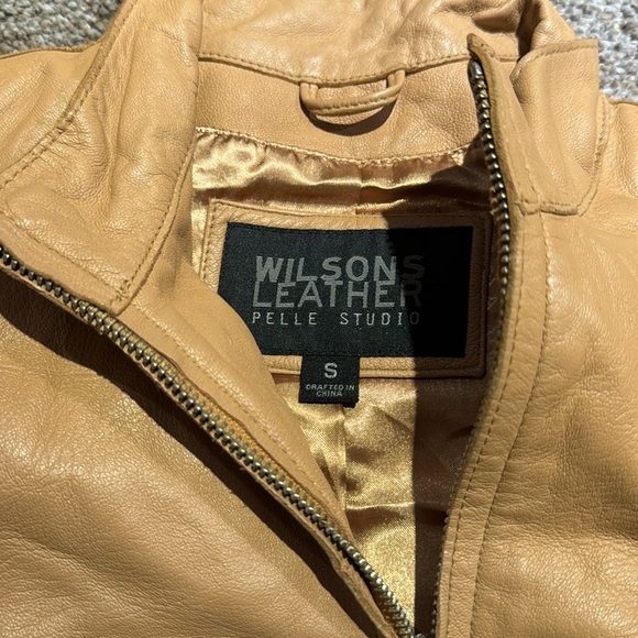 Women’s Wilson’s Leather Leather jacket size small tan in color          Bx8 - Picture 6 of 6